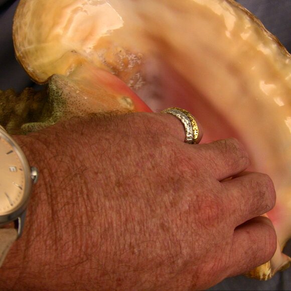 Handmade ring, 24K pure gold and 9999 pure silver - Picture 4 of 9